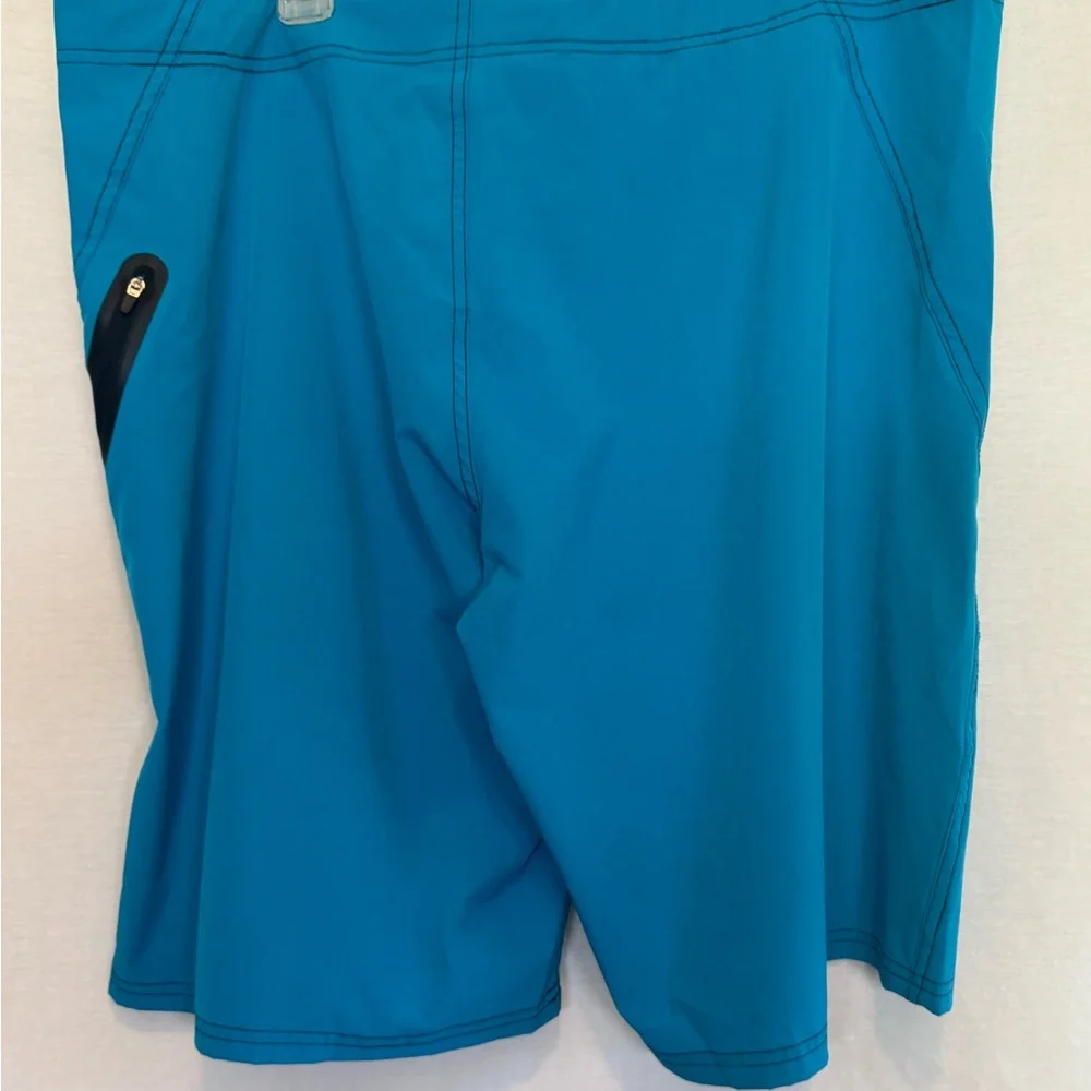 F-122 Men’s OP Teal Blue Lined Summer Swim Board Shorts Size‎ 38